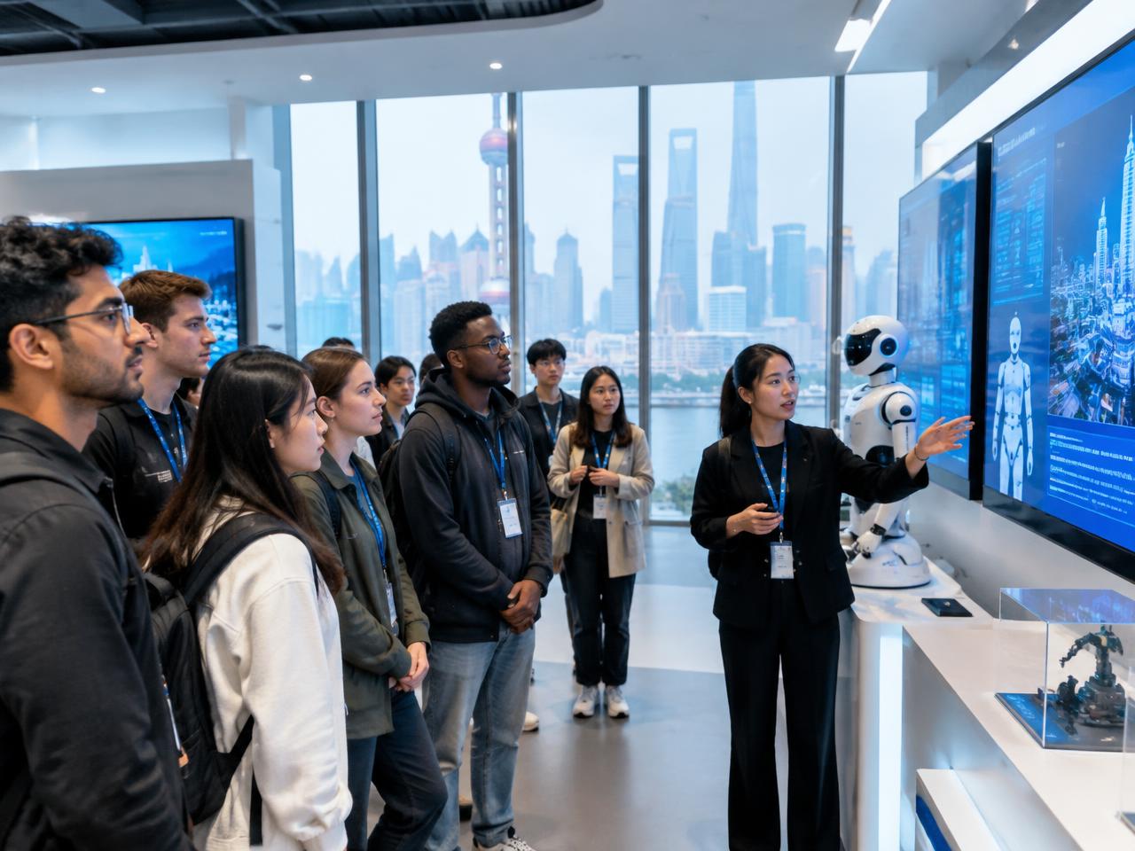 Participants visiting a technology showroom in Shanghai