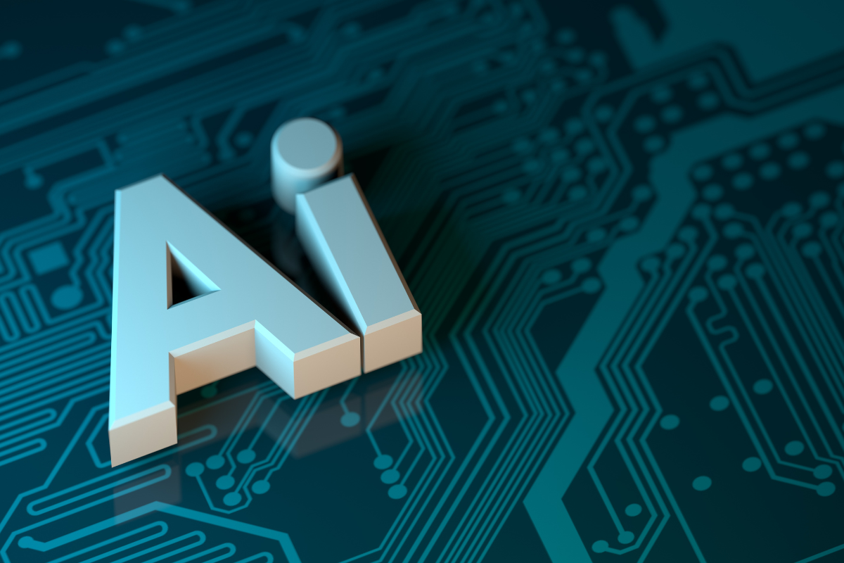 The picture shows the letters A and I which stand for Artificial Intelligence. 