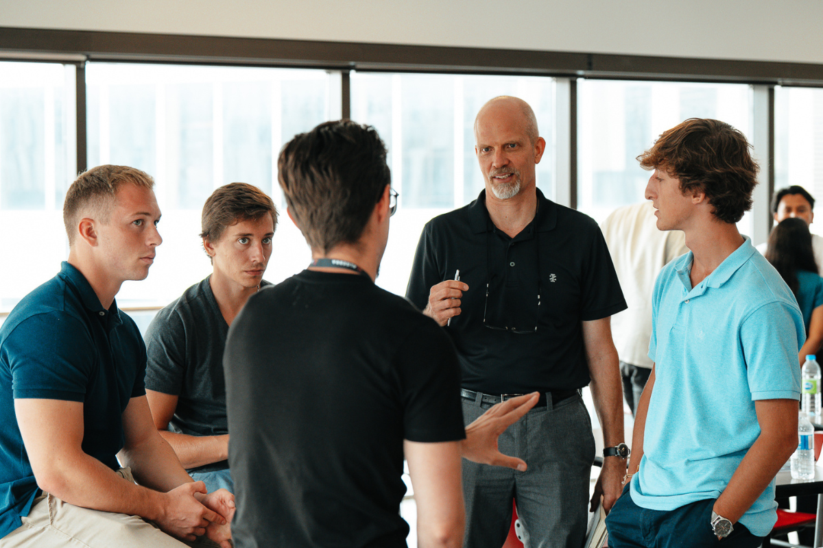 Pictured are several ABC Toronto 2023 attendees commenting on the problem with Professor Peter.