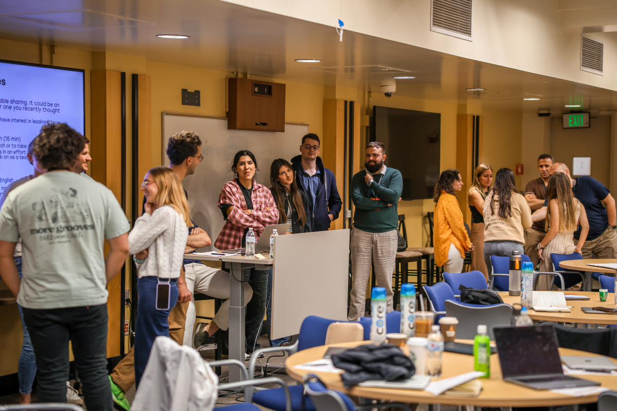 The picture shows ABC Silicon Valley 2025 participants during a Rapid Idea Improvement Session.