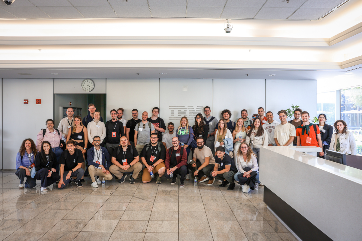 Group photo of ABC Silicon Valley 2025 participants at IBM.