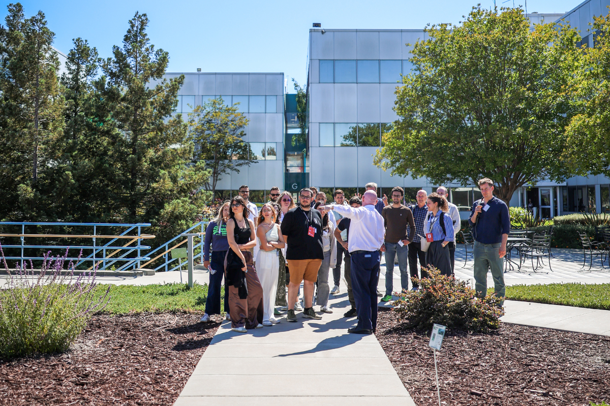 Photo of participants during the guided tour of the IBM campus in Silicon Valley.