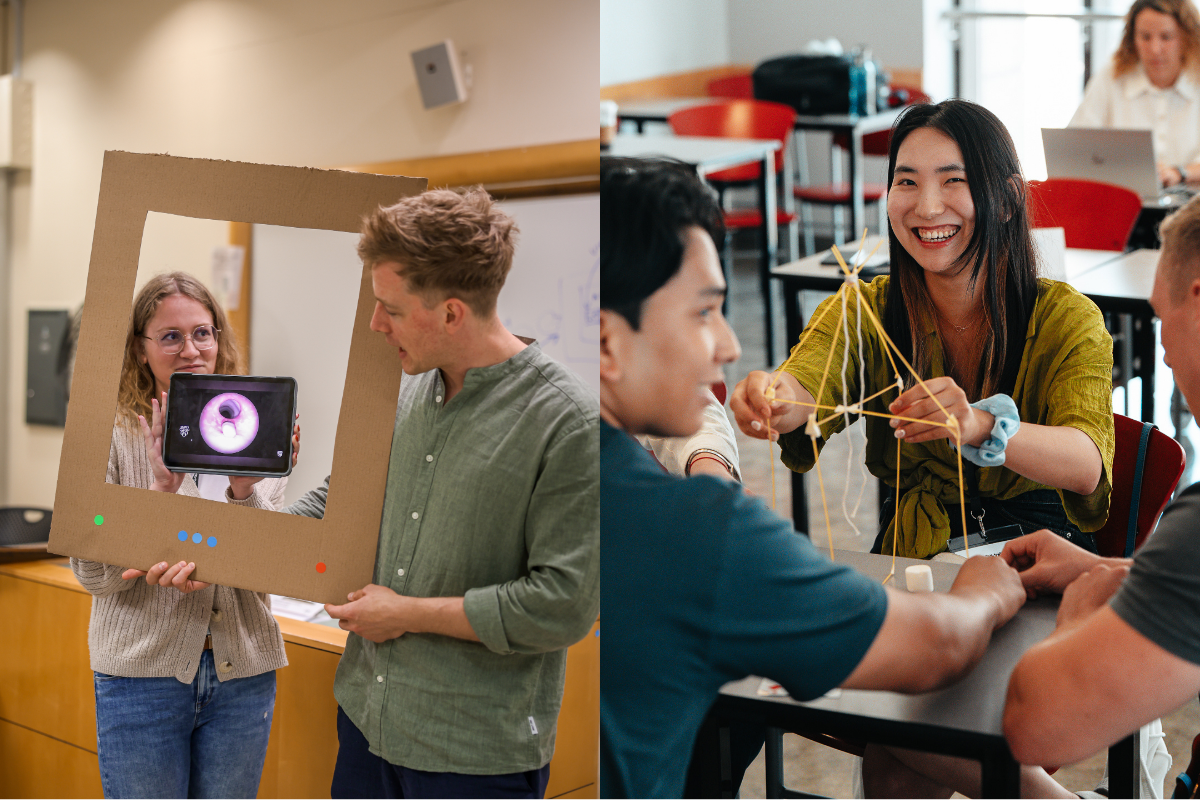 The picture shows two men and two women learning practically during the ABC program.